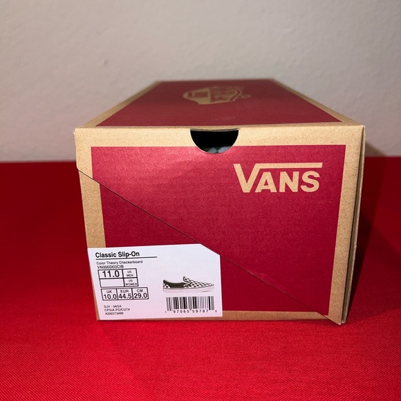 VANS Classic Slip-On Color Theory Checkerboard - 11 - Scarab Green / White - NWB - Picture 8 of 9